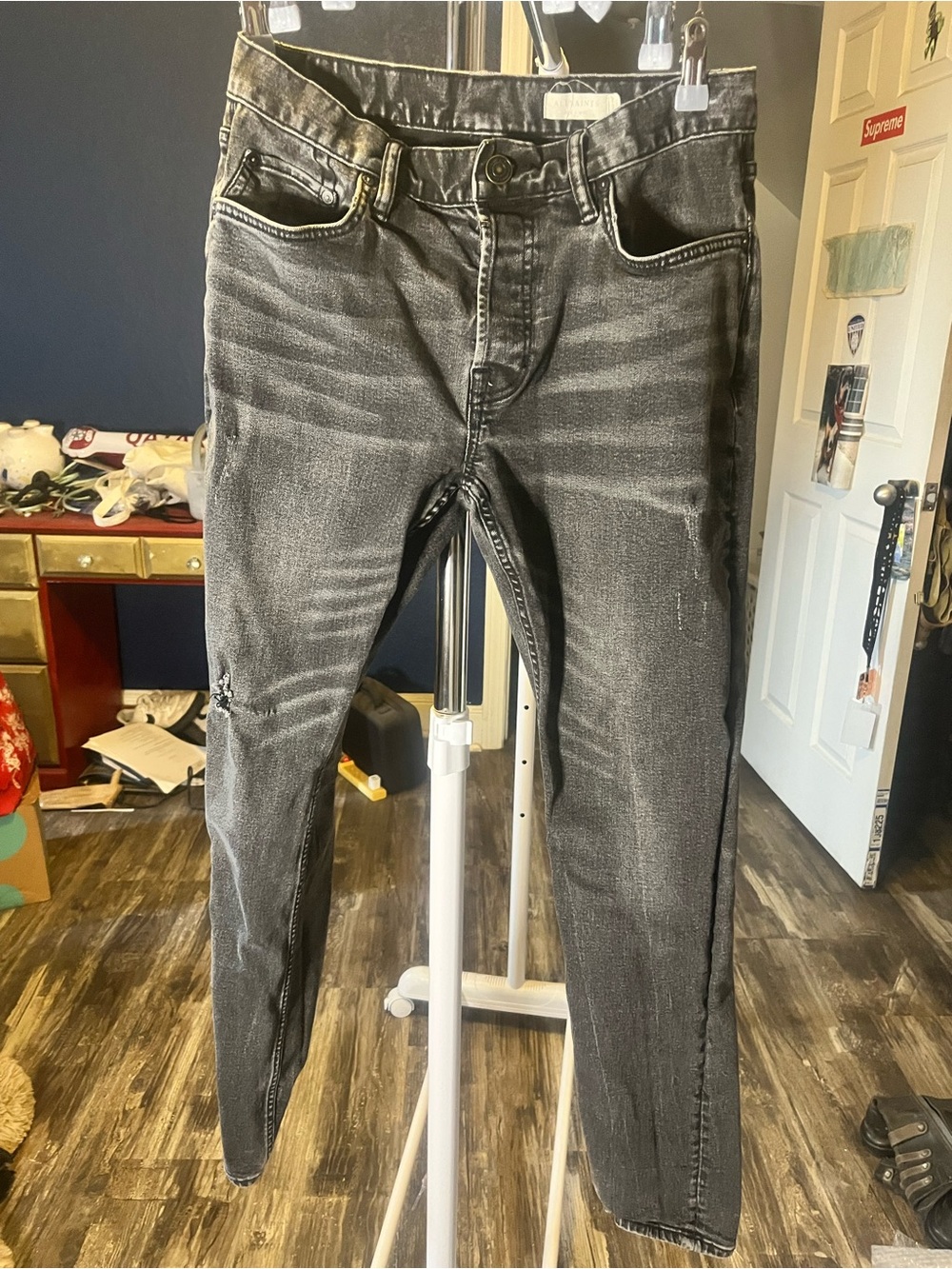 Men's Allsaints Rex Black Slim Fit Jeans size 30